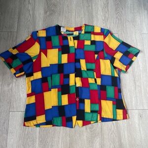 Colorful Geometric Button Down Shirt